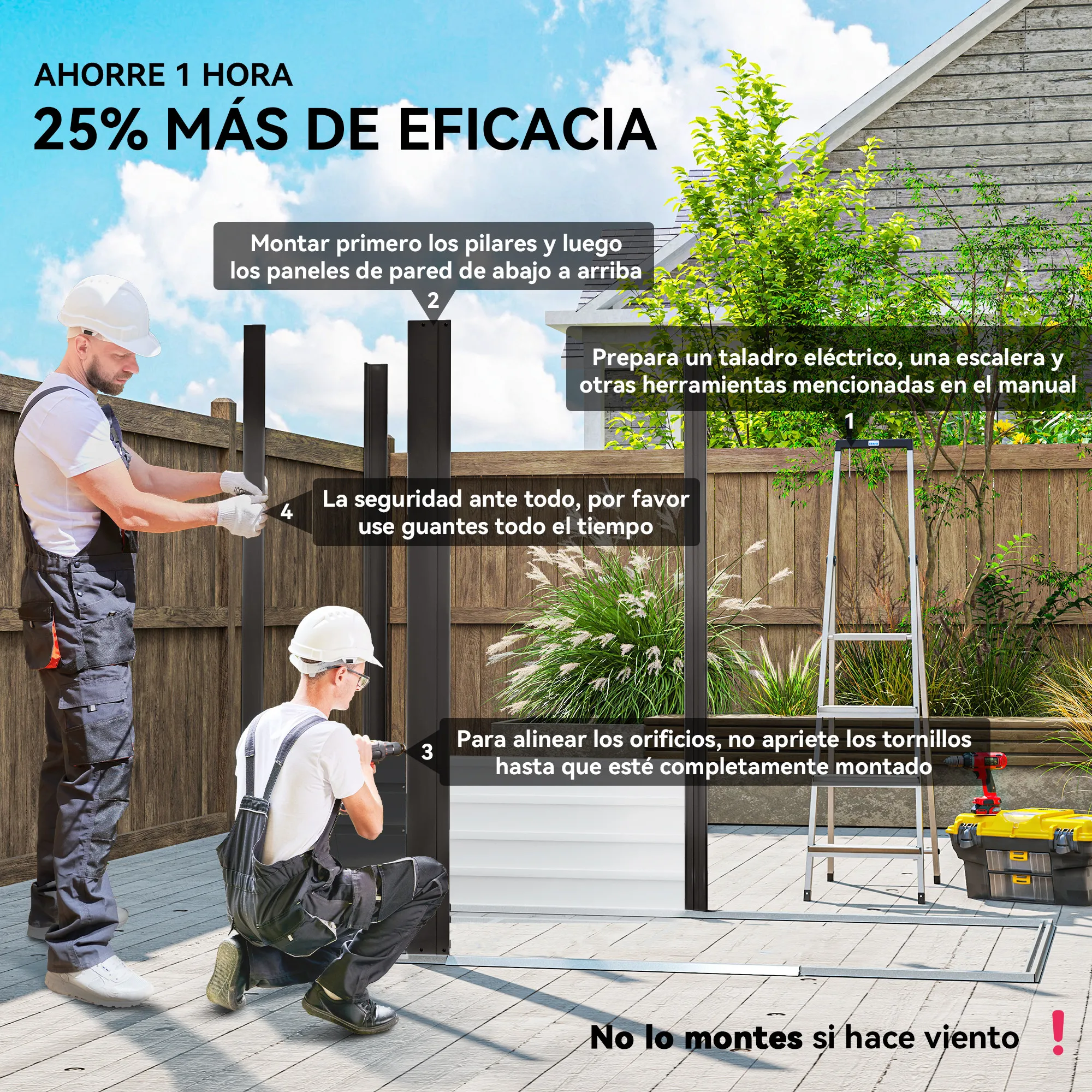 Outsunny Caseta de Jardín Exterior, 2,27 m² 190x131x188 cm, Cobertizo de Jardín Exterior Metálico con 2 Ventilaciones, Puerta con Cerradura, para Almacenamiento de Herramientas, Gris - imagen 3