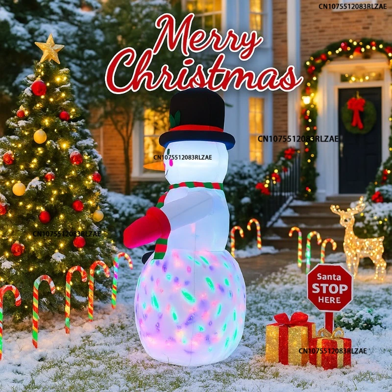 2,4 M/8 pies fiesta de Navidad vacaciones decoraciones DIY modelo inflable cara sonriente muñeco de nieve Navidad decoración de jardín al aire libre accesorios de patio - imagen 2