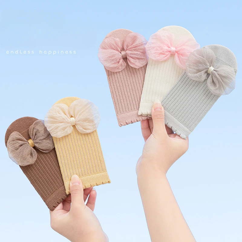 Calcetines de suelo para bebé de 0 a 3 años, calcetines antideslizantes de algodón suave para niño pequeño, calcetines sueltos sin hueso con lazo de encaje para niña, primavera y otoño - imagen 4