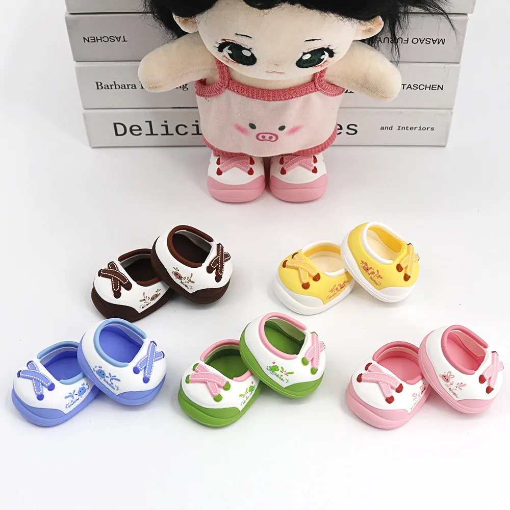 Zapatos para muñeca de goma suave y algodón con dibujos animados - imagen 3