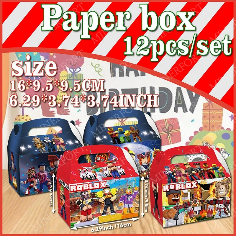 Roblox Boy Paper Box Combination Theme Game Peripheral Characters Thanks Candy Goodie Gift Bag Baby Shower for Birthday Party - imagen 3
