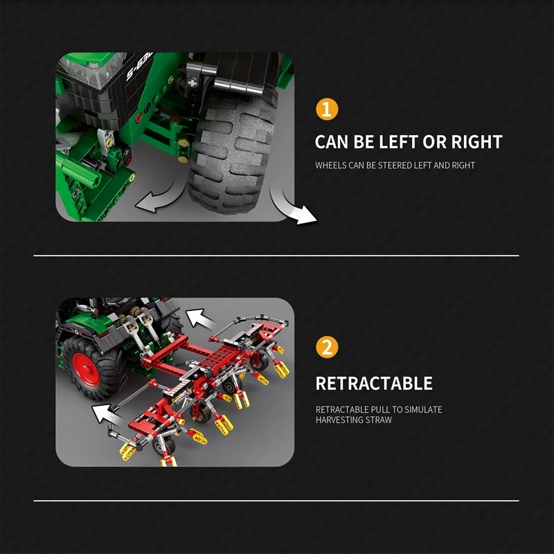 Bloques de construcción de Tractor agrícola, 1664 Uds., aplicación remota Rc, modelo de coche de ingeniería, ladrillos, juguetes DIY, regalos para niños - imagen 5