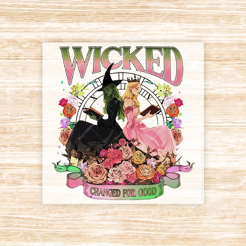 Parches de planchado de película Wickeds, apliques de ropa de moda de Anime, calcomanía DIY, pegatina de transferencia de calor, camiseta, bolsa, decoración, regalos de navidad - imagen 3