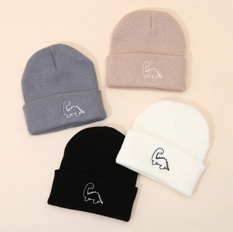 Gorro de punto con dinosaurio para bebé – Suave y cálido