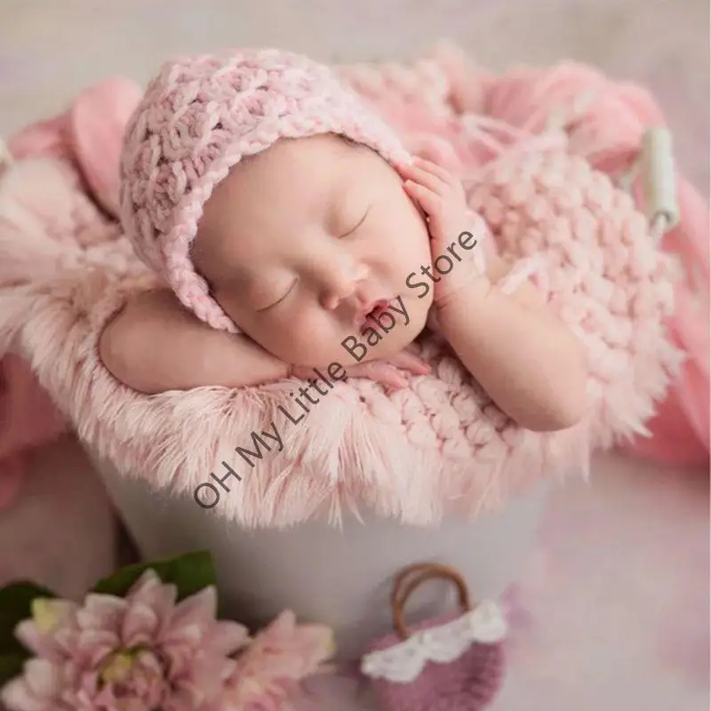 M76C atrezos para fotografía bebés manta para recién nacidos envolturas punto elástico Color sólido - imagen 3