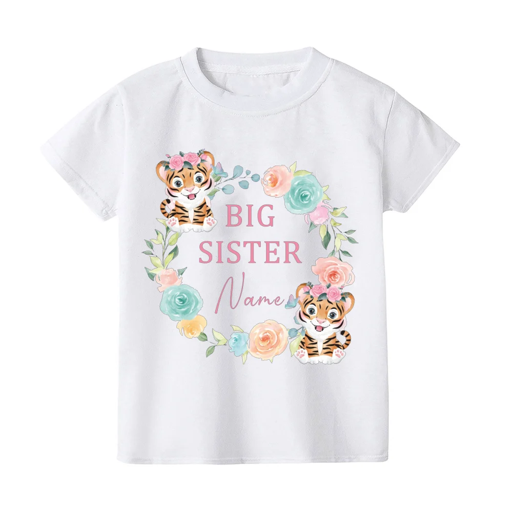 Trajes a juego para la familia, camisas personalizadas para Hermanas, hermana pequeña grande, corona de arcoíris, camiseta personalizada para niños, Body para bebé - imagen 5