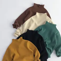 Jersey de punto con cuello alto para niña – MILANCEL