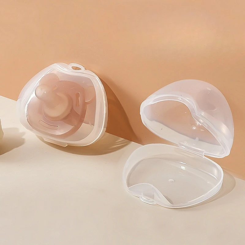 2 unids/set caja de almacenamiento de chupete para bebé, contenedor de chupete portátil para bebé, caja para pezones de calidad alimentaria, accesorios de lactancia para alimentación de bebé - imagen 2