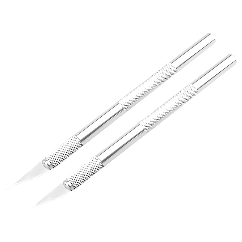 Cuchillo para bolígrafo, cuchillo artesanal de Metal plateado de alta calidad con hoja, escultura de grabado, herramientas artesanales, accesorios de tallado en madera ZYF, 1 ud. - imagen 2