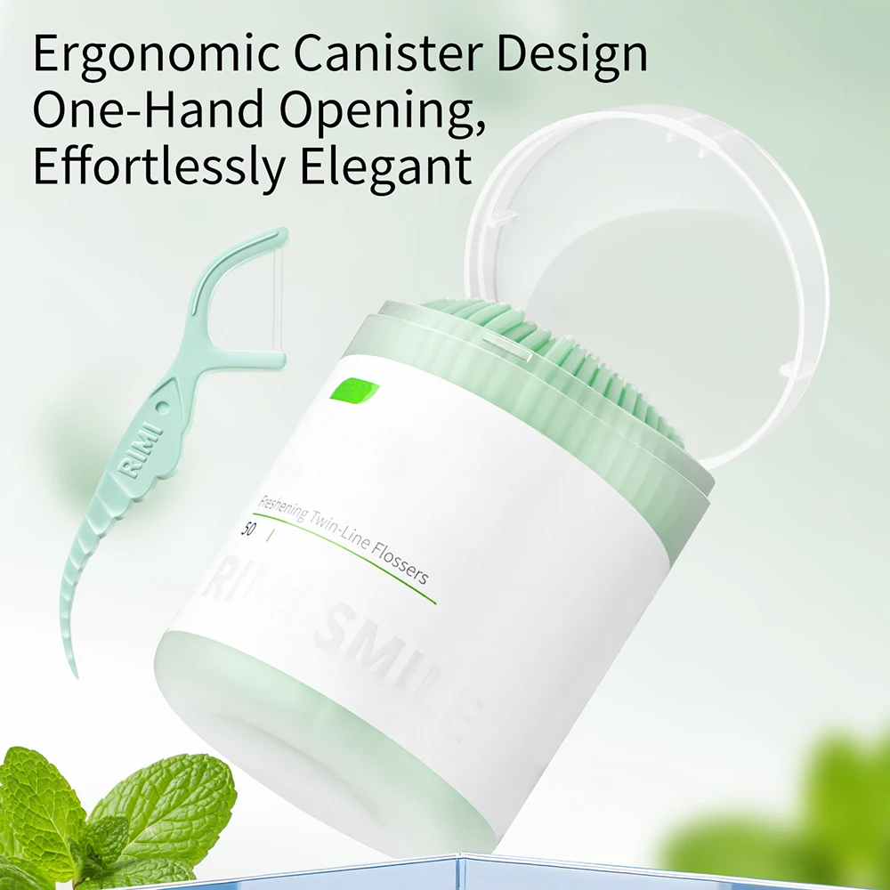 30/50/200PCS Palos de menta de doble hilo - Refresca el aliento y limpia la boca - Diseño de doble hilo que dobla la limpieza - imagen 5