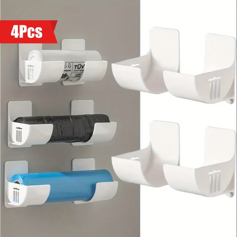 Paquete de 4 organizadores de cocina autoadhesivos multifunción: ¡ajustable! Tiene envoltura, lámina, toalla, bolsa de basura y paraguas, contacto sin alimentos - imagen 2