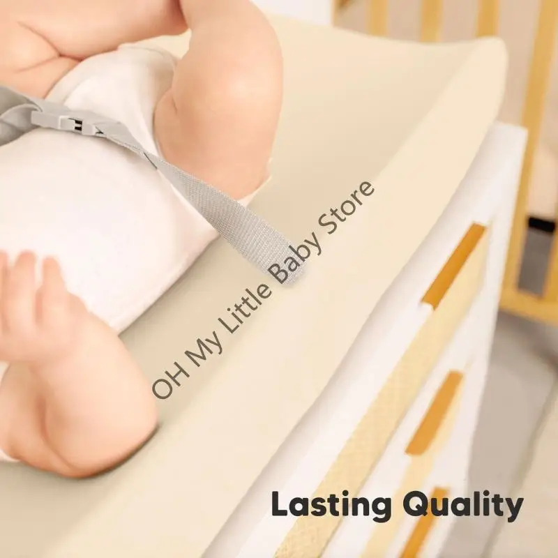 M76C 2 piezas, funda para cambiador pañales suave y transpirable con diseño elástico, fácil instalación para cambiador - imagen 3