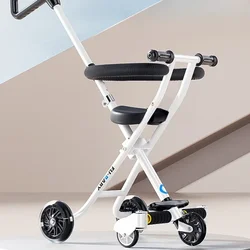 Carrito plegable ligero con asiento reclinable y manillar ajustable