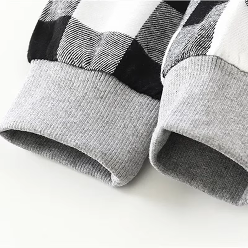 Camisa de cuadros con capucha para bebé – Algodón manga larga - imagen 2