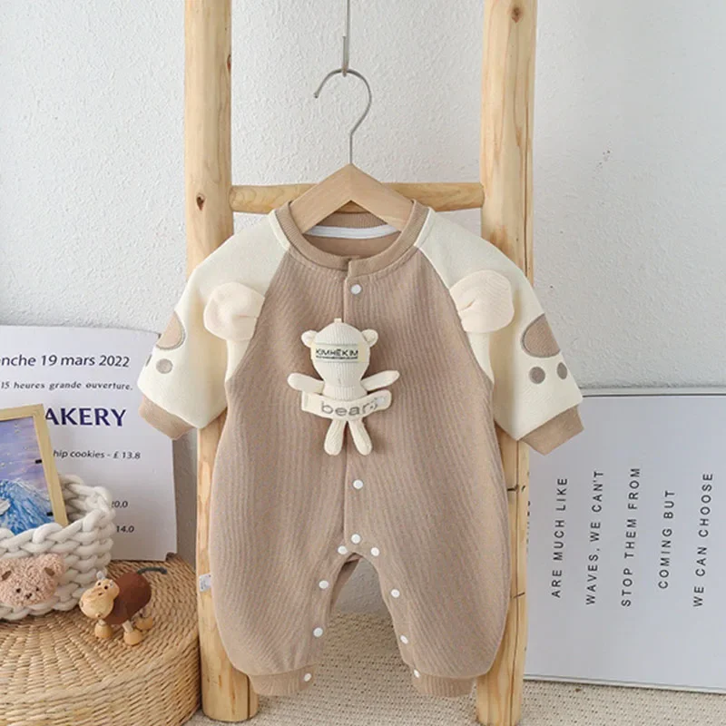 MILANCEL, nuevo peleles de otoño para bebé, mono bonito de oso de 0 a 24M con muñeco de oso, prendas de vestir dulces para niños pequeños