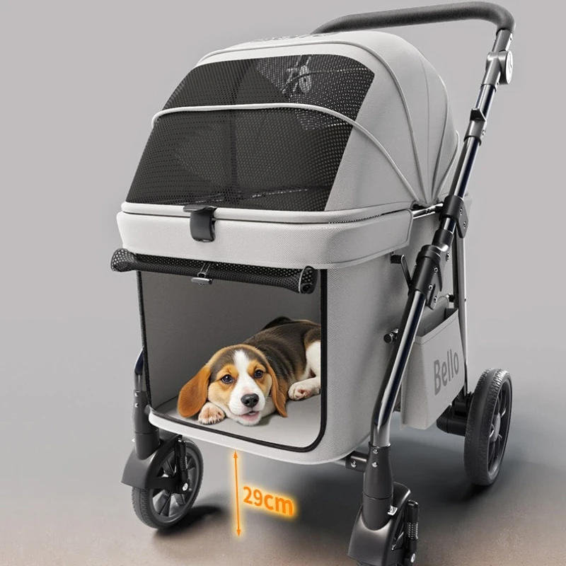 Nuevo Cochecitos para mascotas con un solo clic, plegables, con absorción de impacto, para perros y gatos, cochecitos de viaje para mascotas, versión Universal para perros y gatos
