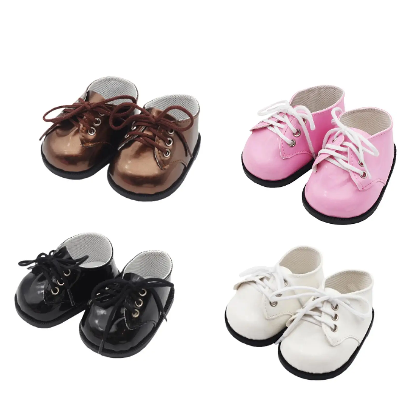Plush Doll PU Leather Shoes Make Your Own Dolls, Costumes Hands on Clothing, Flats Shoes Casual Shoes for 14.96'' Doll