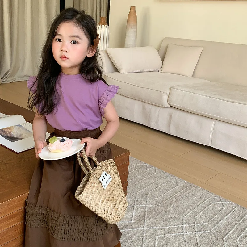 Primavera Verano niña A-line faldas blancas y negras ropa de algodón para niños faldas largas para niñas falda informal All-Macth para niños - imagen 4