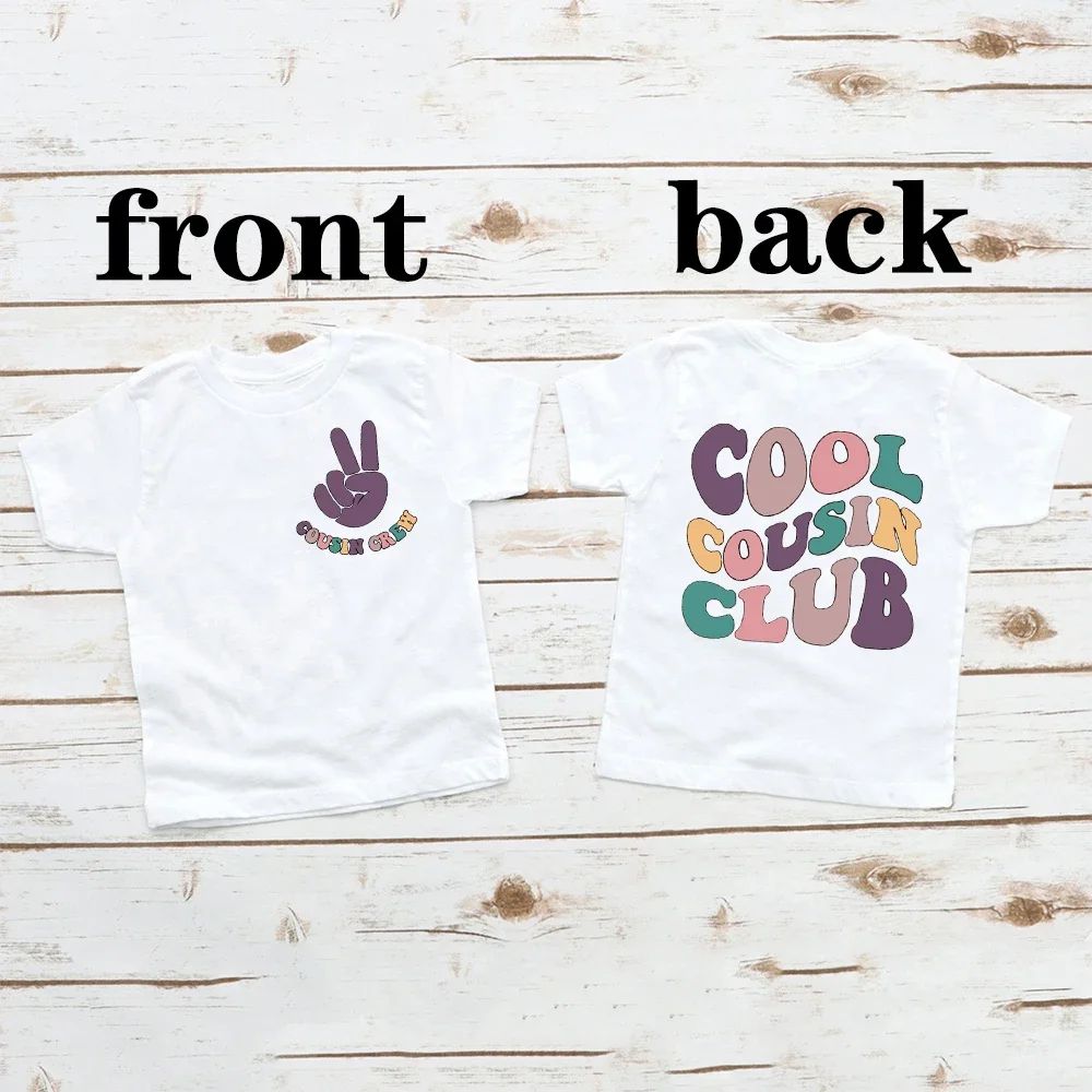 Cool Cousin Club-Camiseta con estampado para niños, traje de fiesta de cumpleaños, camiseta de reunión familiar, camisetas Retro para niños y niñas - imagen 5