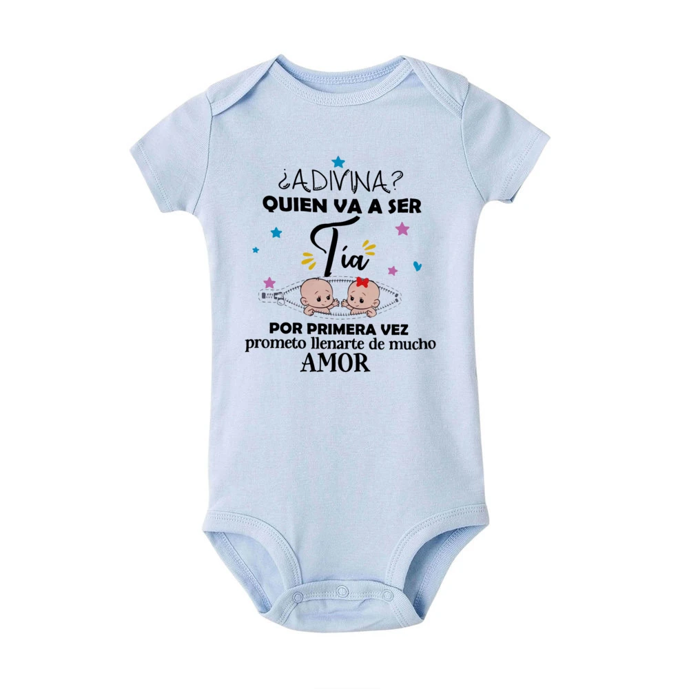 Adivina que va ser una tía por la primera vez mameluco infantil anuncio de embarazo ropa bebé revelar mono para hermana - imagen 4