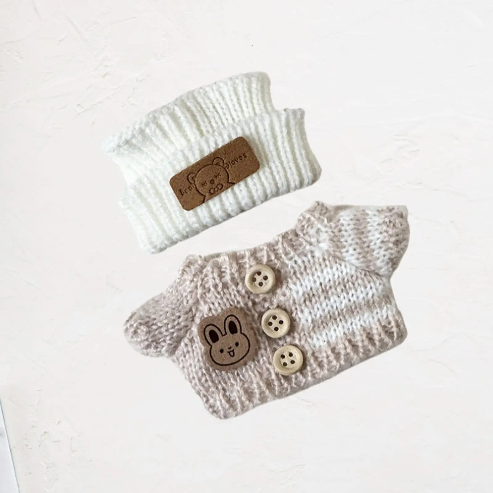 Plush Doll Clothes for 15cm-17cm,Doll Clothing Sweater with Hat Comfortable Plush Doll Accessories Doll Outifit Cartoon