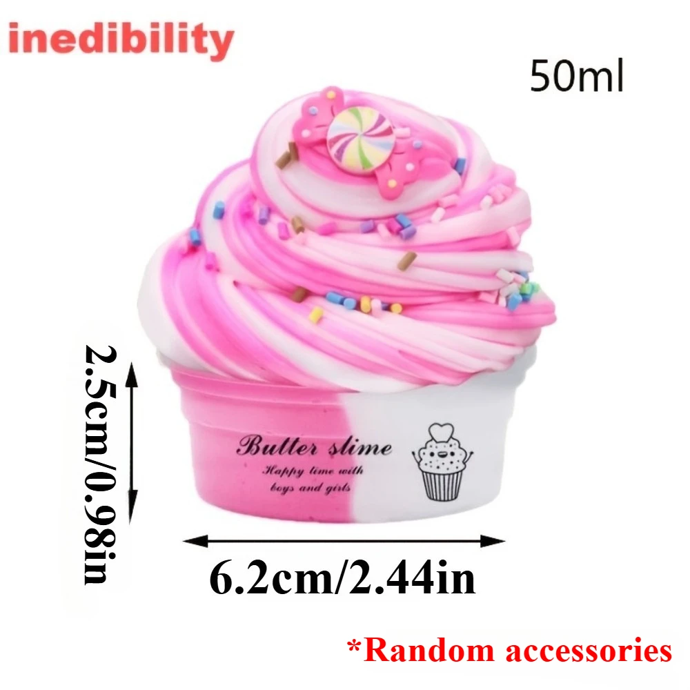 Kit de limo de mantequilla, paquete de 6 recuerdos de fiesta para niños, juguete colorido para aliviar el estrés para niñas, juguete sorpresa de limo suave DIY con regalo de encanto - imagen 2