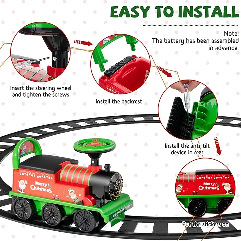 Tren eléctrico infantil con volante para montar – Juguete educativo - imagen 2