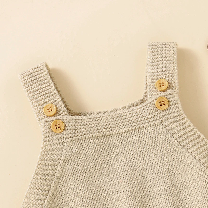 Body para bebé niña sin mangas de punto con tirantes para recién nacido, monos de una pieza, prendas de vestir para niño pequeño, trajes de 0 a 18m - imagen 4