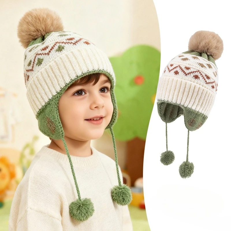 Gorro de punto con orejeras para niños – Diseño Jacquard térmico - imagen 4
