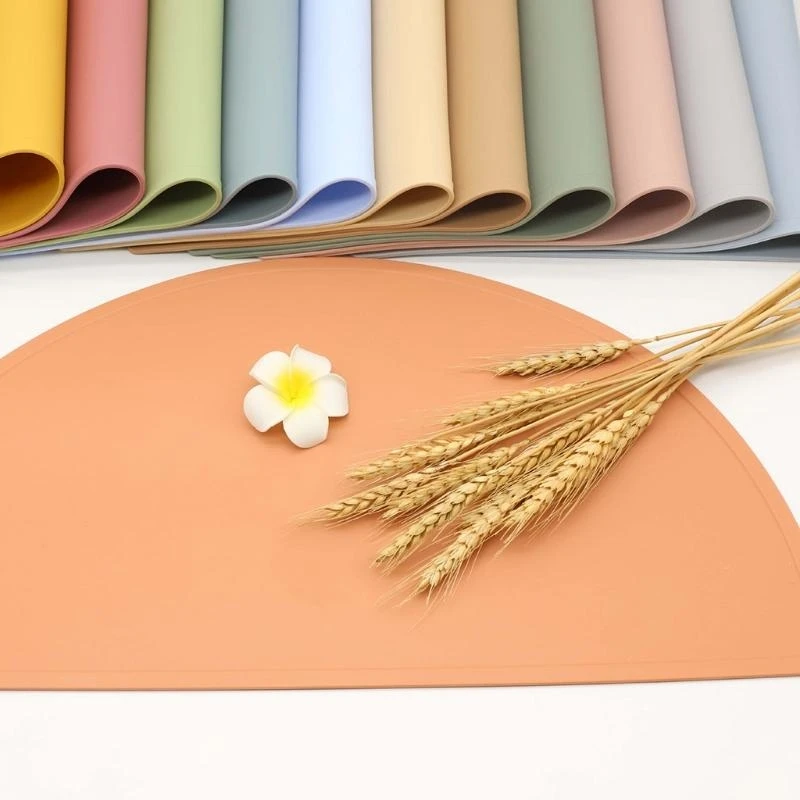 M76C Baby para niños pequeños Silicona Semicírculo Plaz manteca portátil Non Slip Phatemat - imagen 3