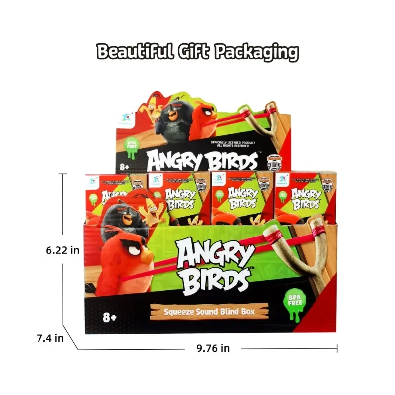 Hasbro sonido Angrys pájaros caja ciega juguetes plástico suave mano pellizco dardos amarillo azul hermano Anime figuras de acción juguete modelo regalo - imagen 2