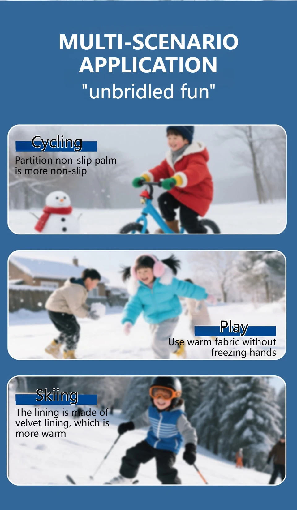 Guantes deportivos niños colores disponibles
