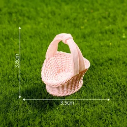 Cesta de bambú de resina para silla, recogedor, Mini muebles en miniatura multiestilos para casa de muñecas, decoración de simulación de casa de muñecas de 3-4cm, 2 uds.