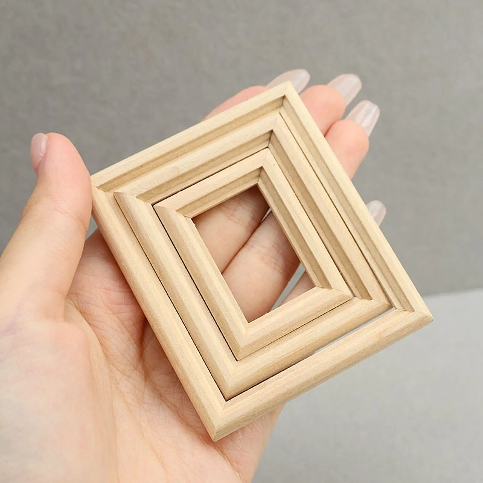 3x 1:12 Simulation Dollhouse Accessories Wood Photo Frame for Girls Boys