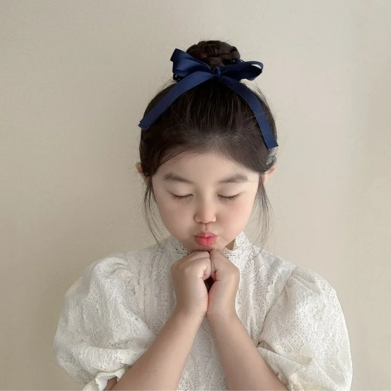 Lazos para el cabello de lunares para niñas, lazos para el cabello con cinta de satén para niños, lindos y suaves coleteros, coleteros para el cabello Kawaii para niños - imagen 4