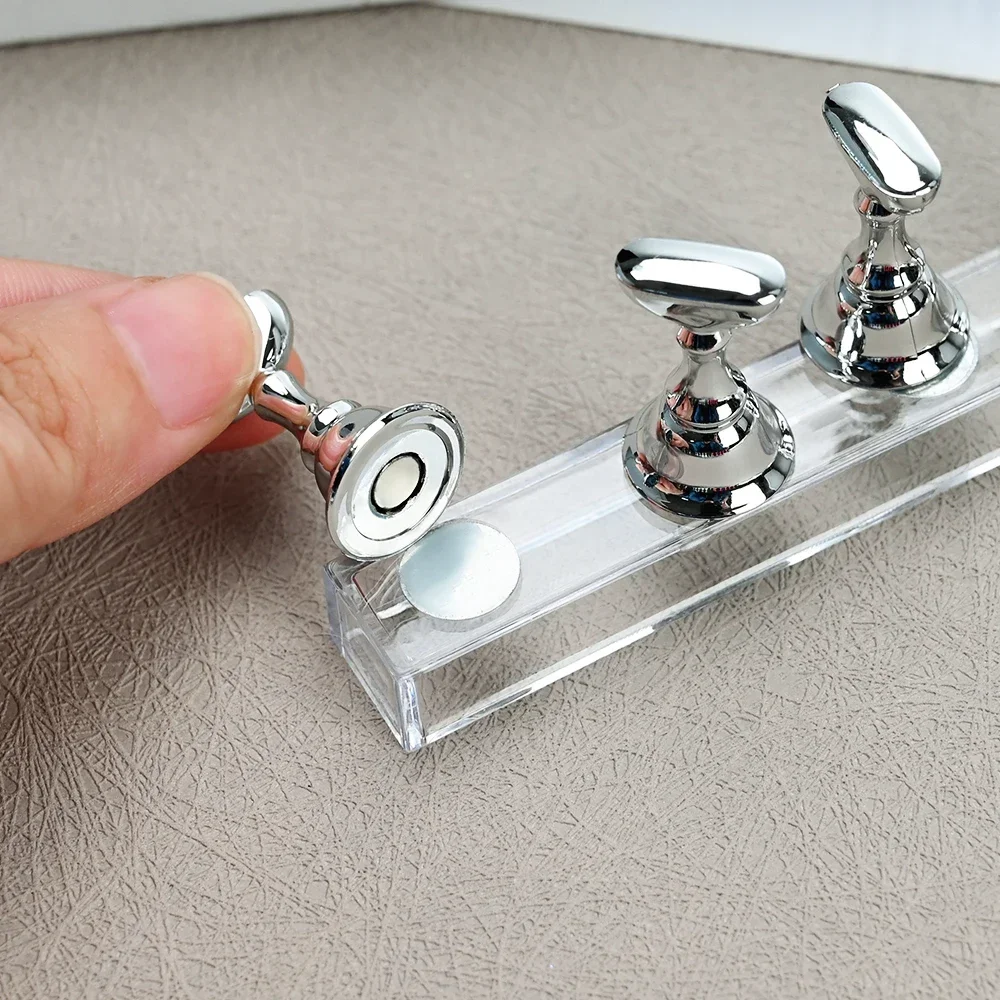 Presione en estantes para mostrar uñas, 5 unidades/juego, soporte de exhibición de 7 colores, soporte magnético para uñas, soporte de práctica para exhibición con Base - imagen 4