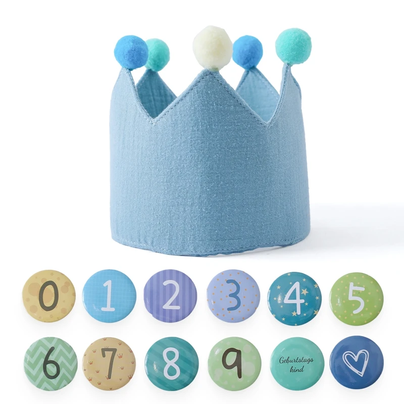 13PC Blue Crown Hat