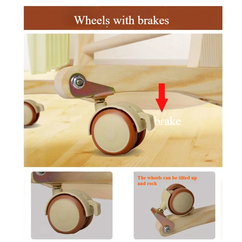 Soporte para cesta Moses, soporte basculante para cesta Baby Moses - Madera natural - imagen 5