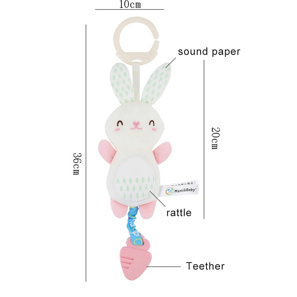 Sonajero de animales para bebé – Peluche suave sensorial manual - imagen 2