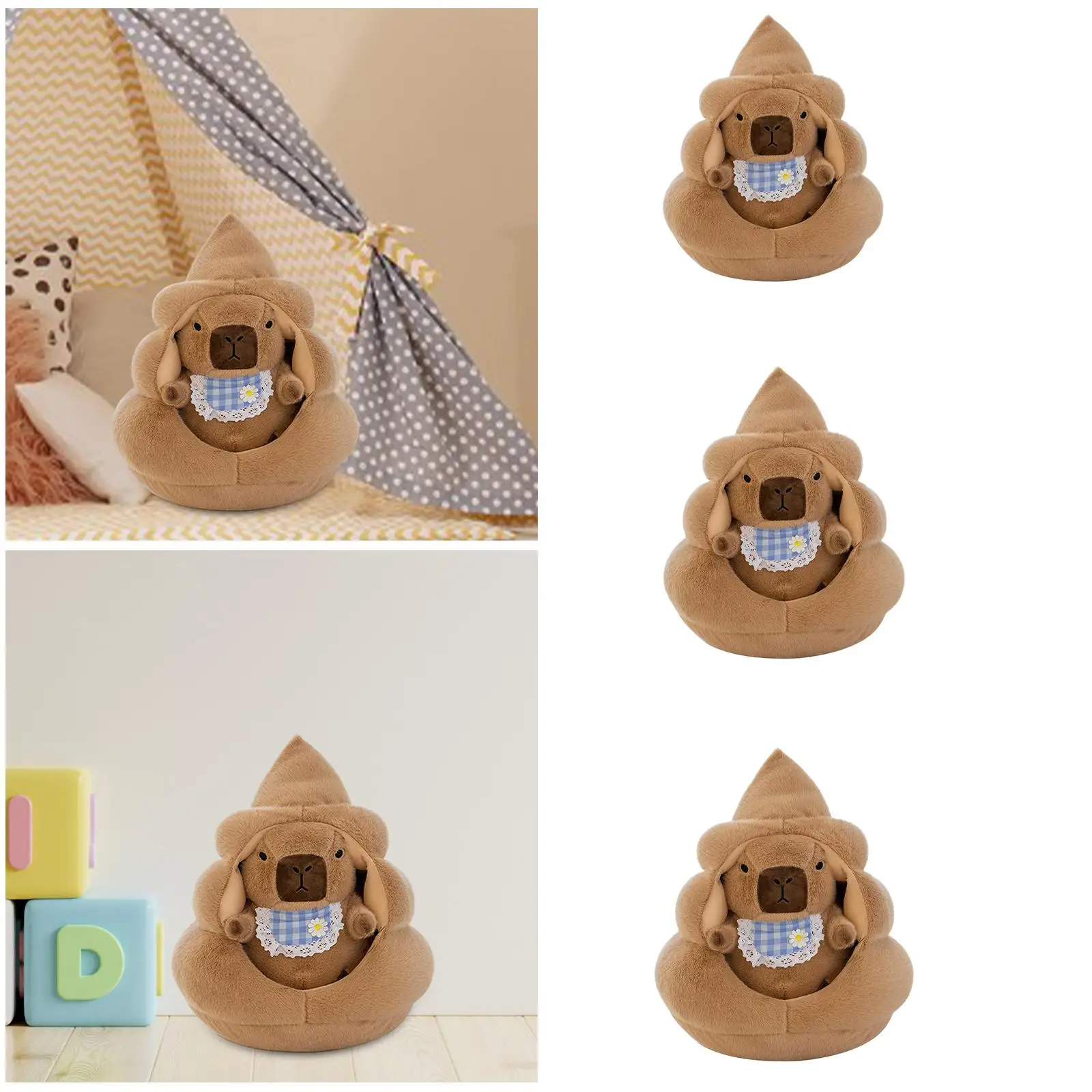 Plush Capybara Doll Cartoon Plush Animal Home Decor Collectible Creative Capybara Stuffed Animal for Gifts Family Children Teens