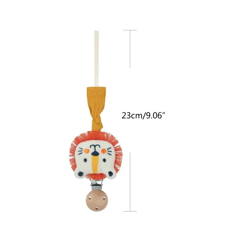 M76C bebé chupete cadena Clip muñecas dibujos animados madera roedor soporte para pezones recién nacido - imagen 4