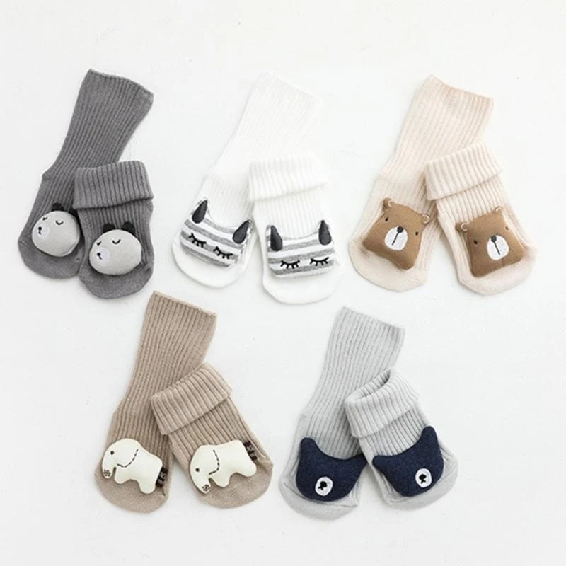 M76C Calcetines agarre para niños pequeños Calcetines antideslizantes antideslizantes para bebés y niños recién nacidos - imagen 2