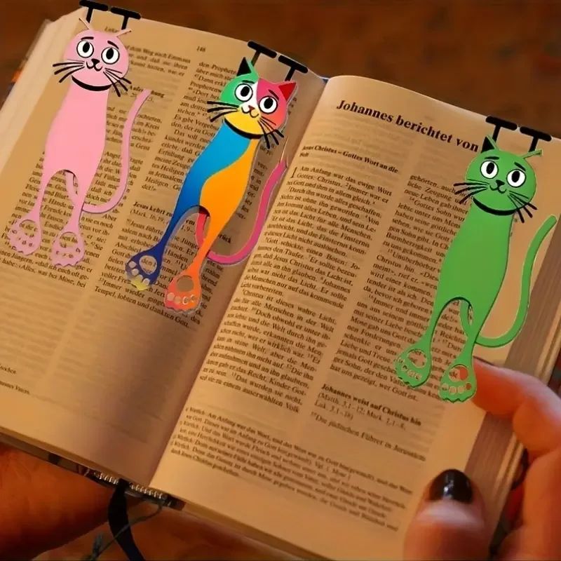 Marcadores de libros acrílicos 2D con diseño de gato – para página