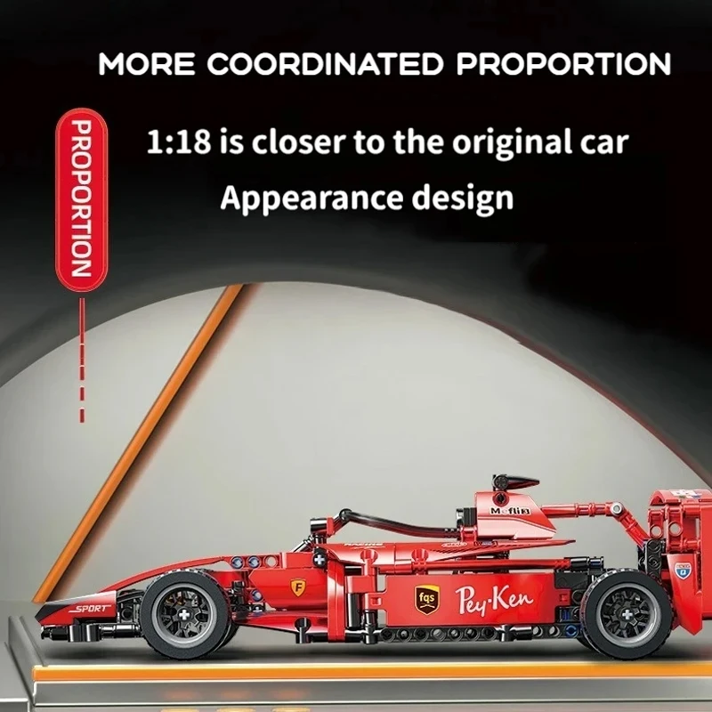 Conjuntos de modelos de coches de súper carrera MOC, bloques de construcción extraíbles de alta tecnología, vehículo, regalo festivo, Navidad, Halloween, niña, niño, juguete - imagen 3