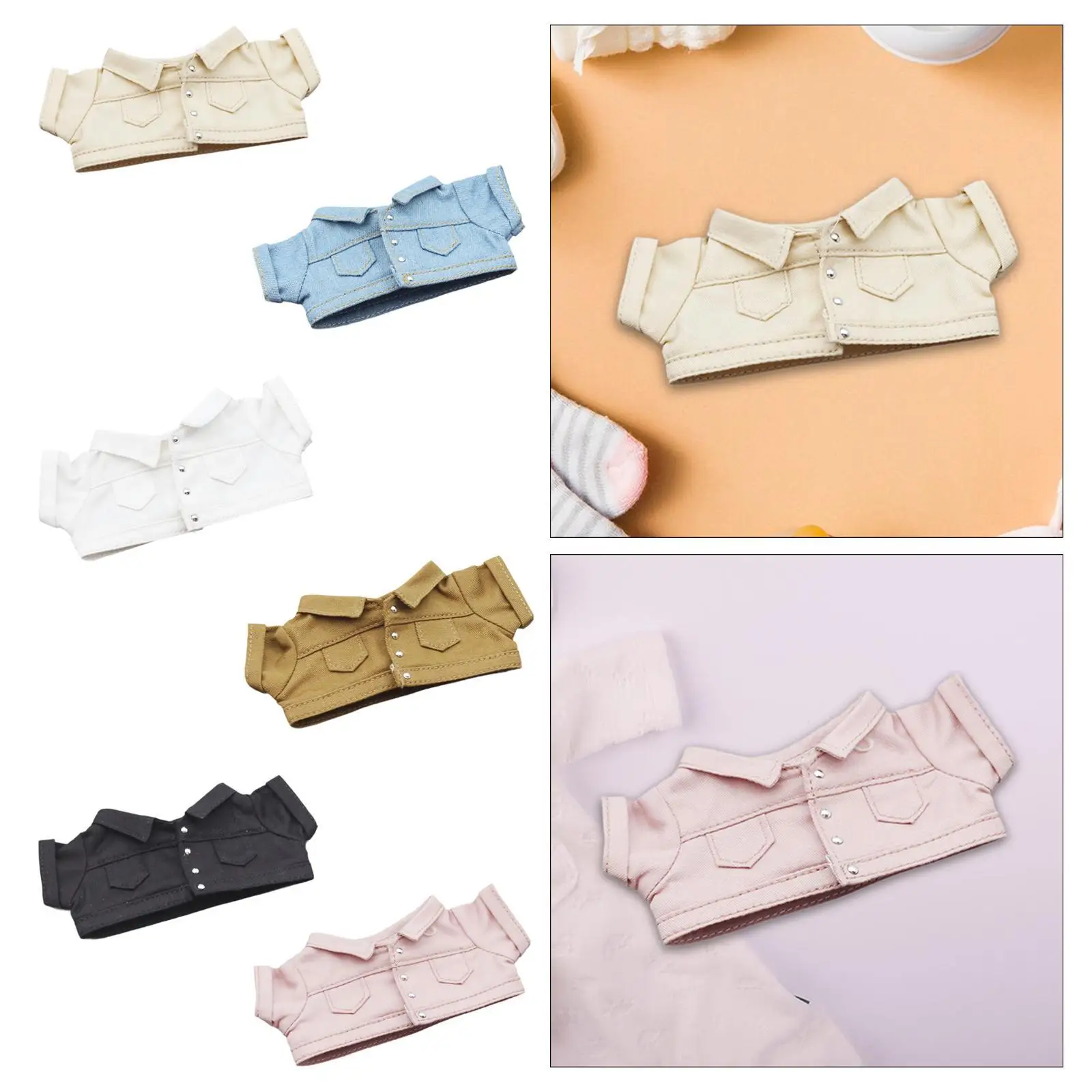 17cm Doll Clothes Decorative Cute Removable Dressing up Decorating 17cm Pendant Dolls Denim Jacket Pendant Doll Clothing