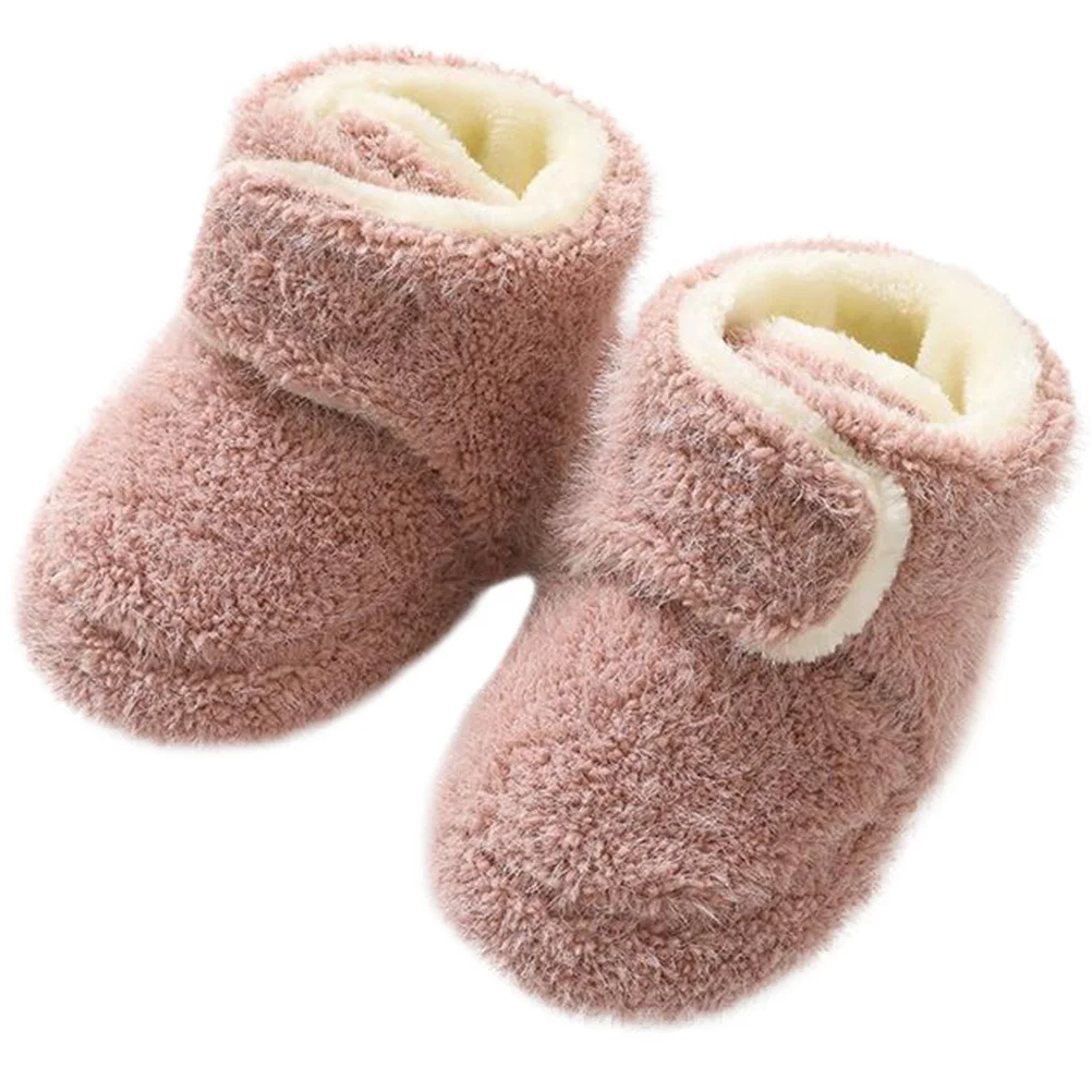 Zapatos para caminar para bebés y niños pequeños, cálidos, antideslizantes, suela suave rosa, transpirables, calcetines para estudiantes - imagen 2