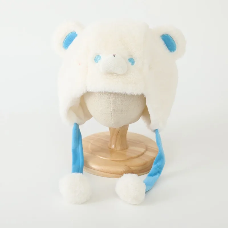 Conjunto de gorro de cazador de osos para bebé de invierno: linda combinación de gorro y bufanda con orejeras, calentador de cuello suave y cálido a prueba de frío para niños pequeños. - imagen 4