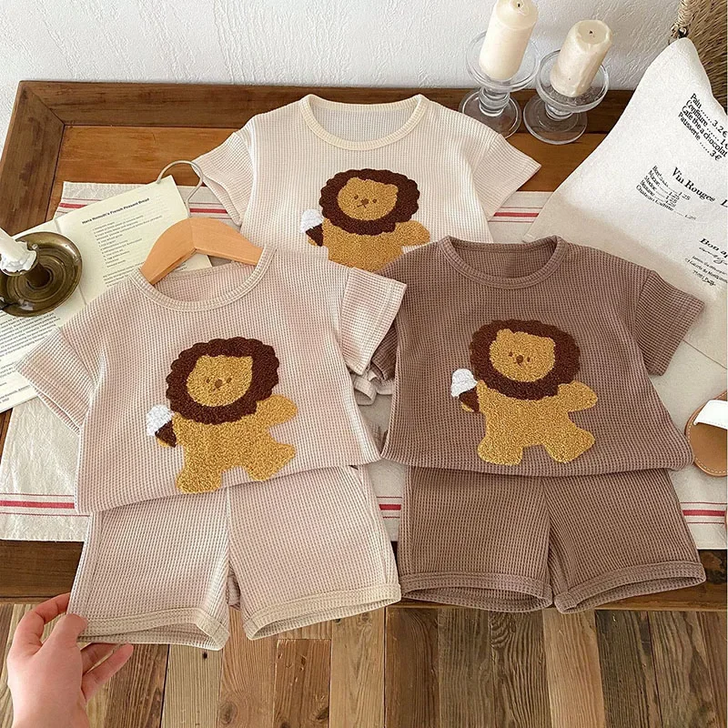 MILANCEL Conjunto León Bebé Algodón 0-3T Verano