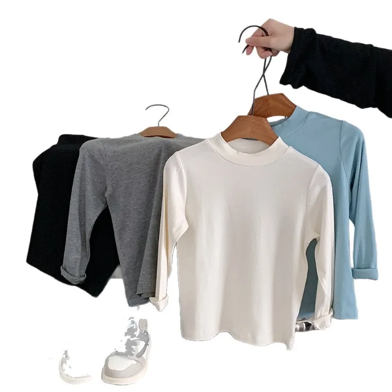 Huzhou Zhili Tops con forro polar para niños: camisetas de manga larga de estilo coreano para niños y niñas: ropa de bebé versátil y cálida de otoño/invierno - imagen 5