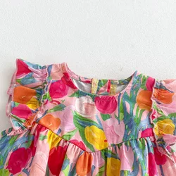 Body verano bebé niña con volantes – Estampado tulipán